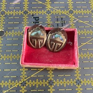 Southwestern Abalone Brass Copper Earrings